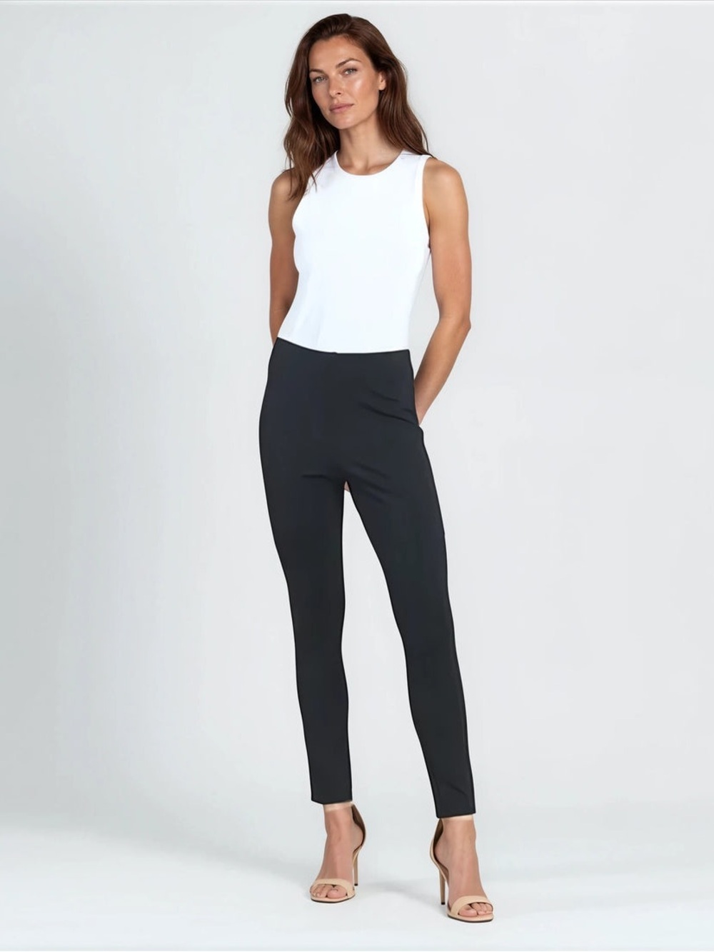 🌼CLARA SUNWOO Ponte Knit - Slim Rider Pant - Black